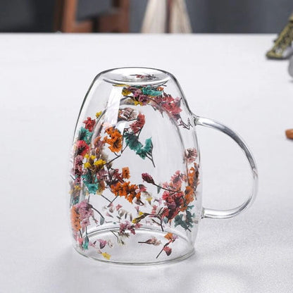 Handgefertigter doppelter Glasblumenbecher